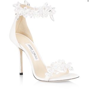 Jimmy Choo Maisel Crystal-Embellished Sandals White size 40 BRAND NEW!